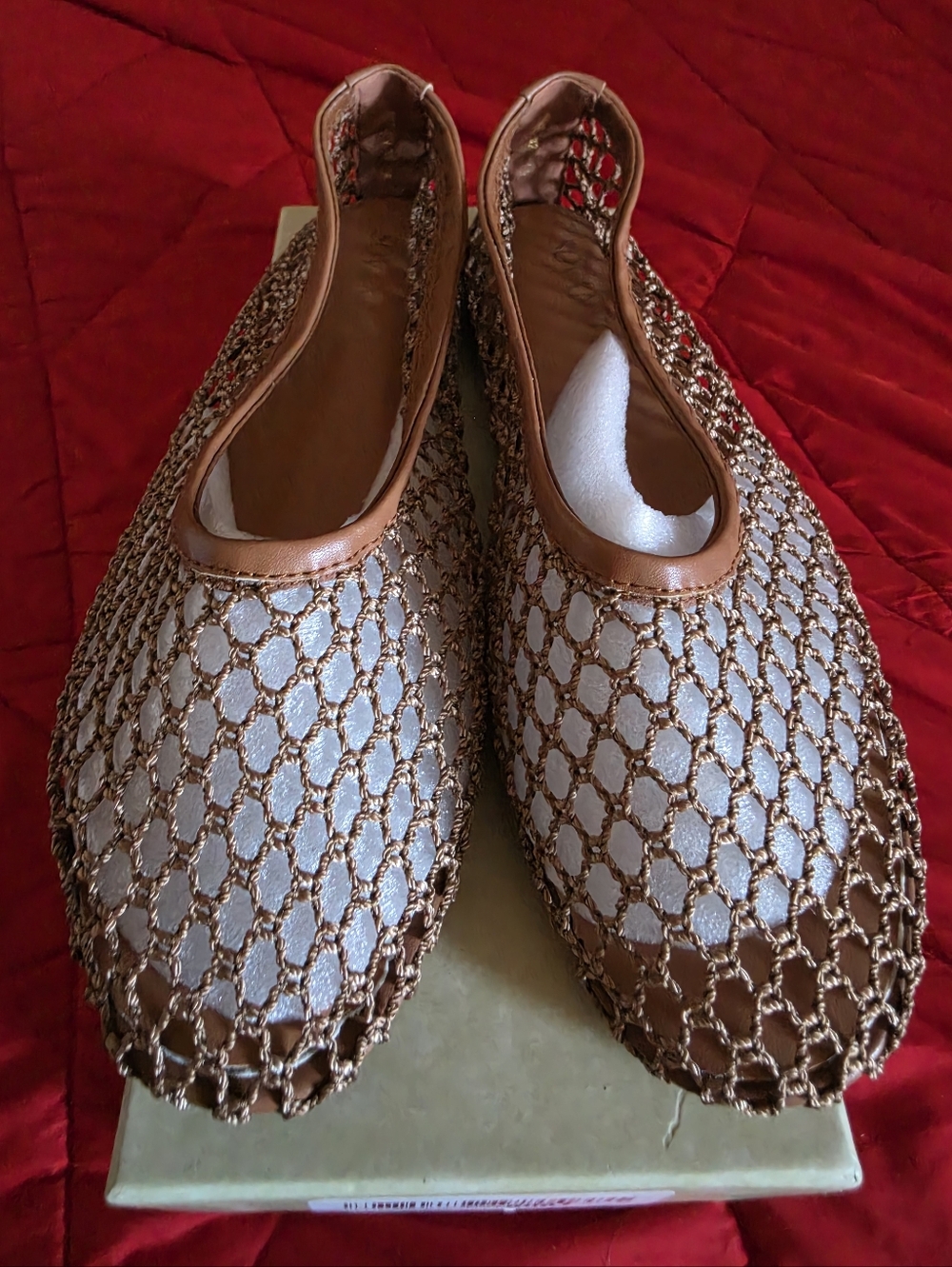Sovanyou FIRE! NIB! Slip-on Mesh Ballet Flats in Brown. Sz 7.5 R2S!! - Picture 12 of 15